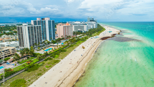 Wallpaper Mural Aerial view of South Beach, Overcast weather. Miami Beach. Florida. USA.  Torontodigital.ca
