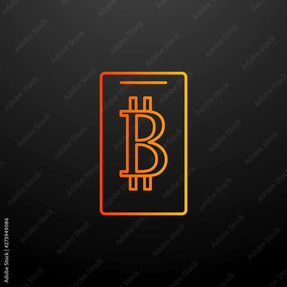 Obraz premium bitcoin in mobile phone nolan icon. Elements of mobile banking set. Simple icon for websites, web design, mobile app, info graphics