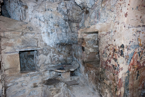 Parnitha Mountain  Athens   Greece  June 2019  The Ntavelis cave and the enclosed monastery