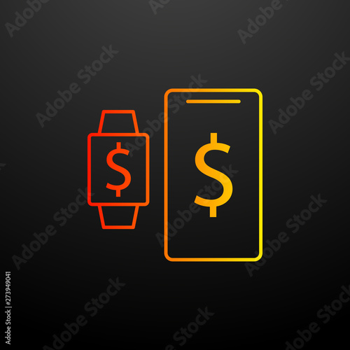 synchronization with smart watches nolan icon. Elements of mobile banking set. Simple icon for websites, web design, mobile app, info graphics