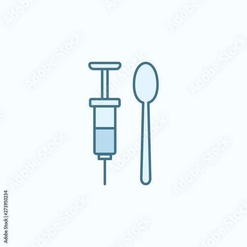 syringe for heroin field outline icon. Element of crime icon