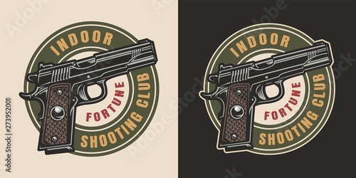 Vintage military colorful logotype