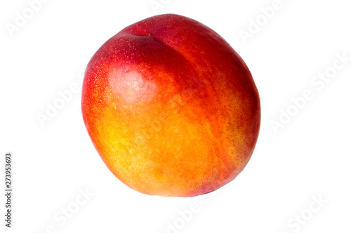 one fresh tasty peach on a white background, isolate