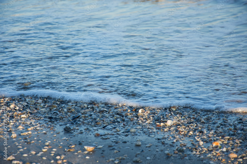Obraz premium Waves of Lido di Venezia near Venice, Veneto region, Italy.2019