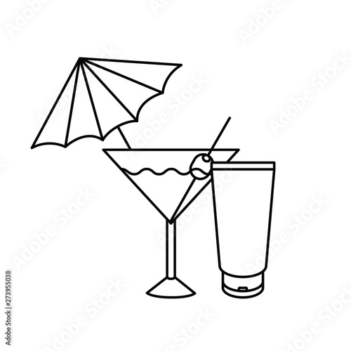 silhouette of cocktail on white background