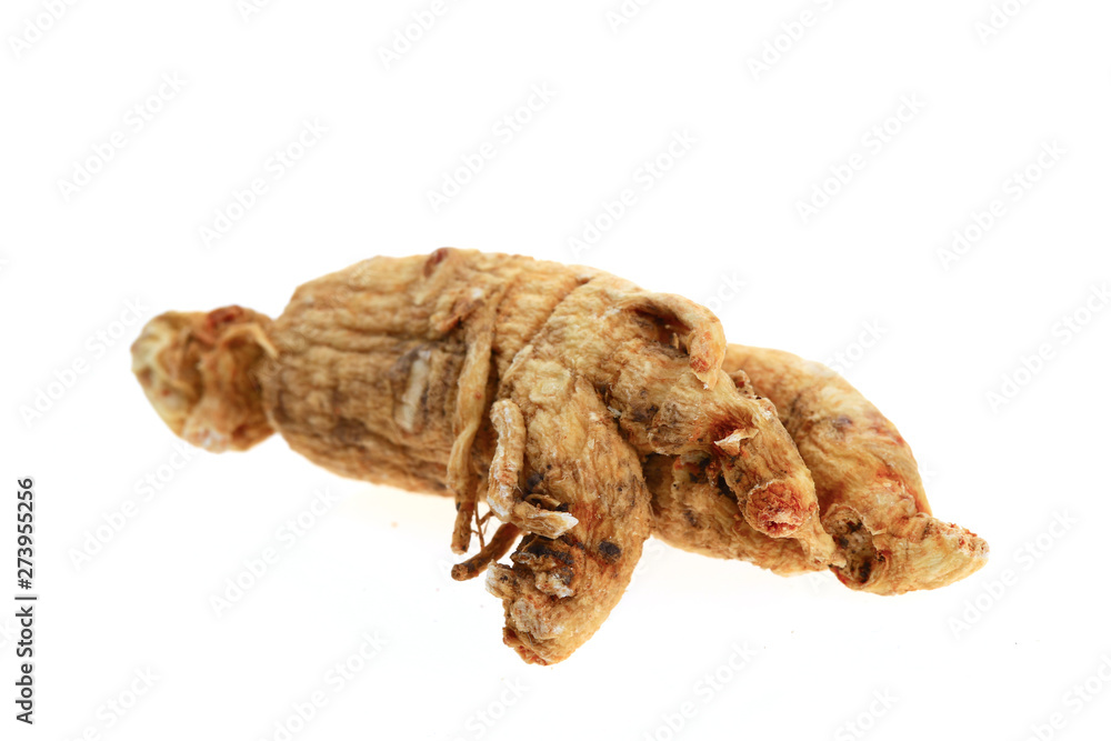 Ginseng on a white background