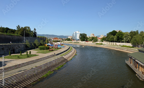 NIS, SERBIA: Panoramic view of City of Nis and Nisava River, Serbia photo