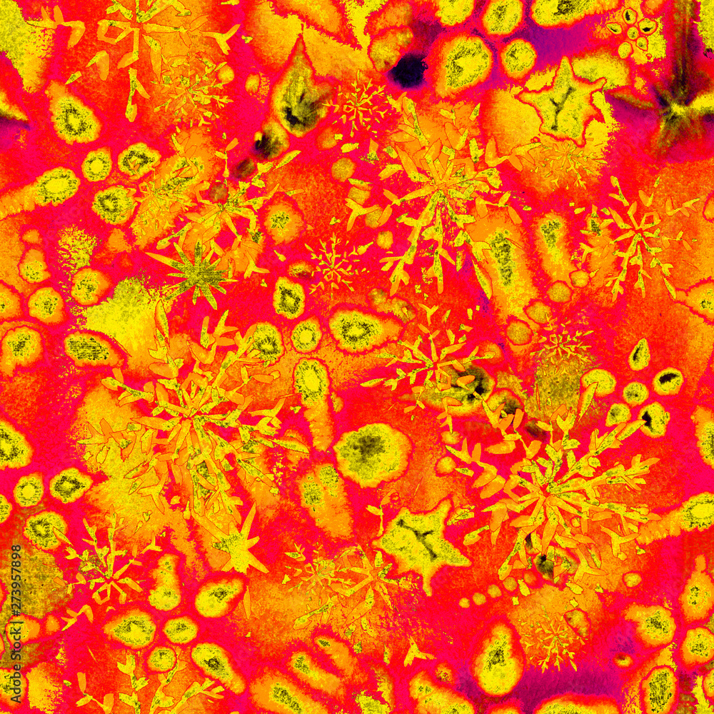 Fototapeta premium surreal cosmic magic unusual seamless watercolor pattern endless repeat