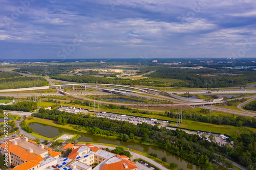 Aerial photo highway overpass Celebration Florida USA