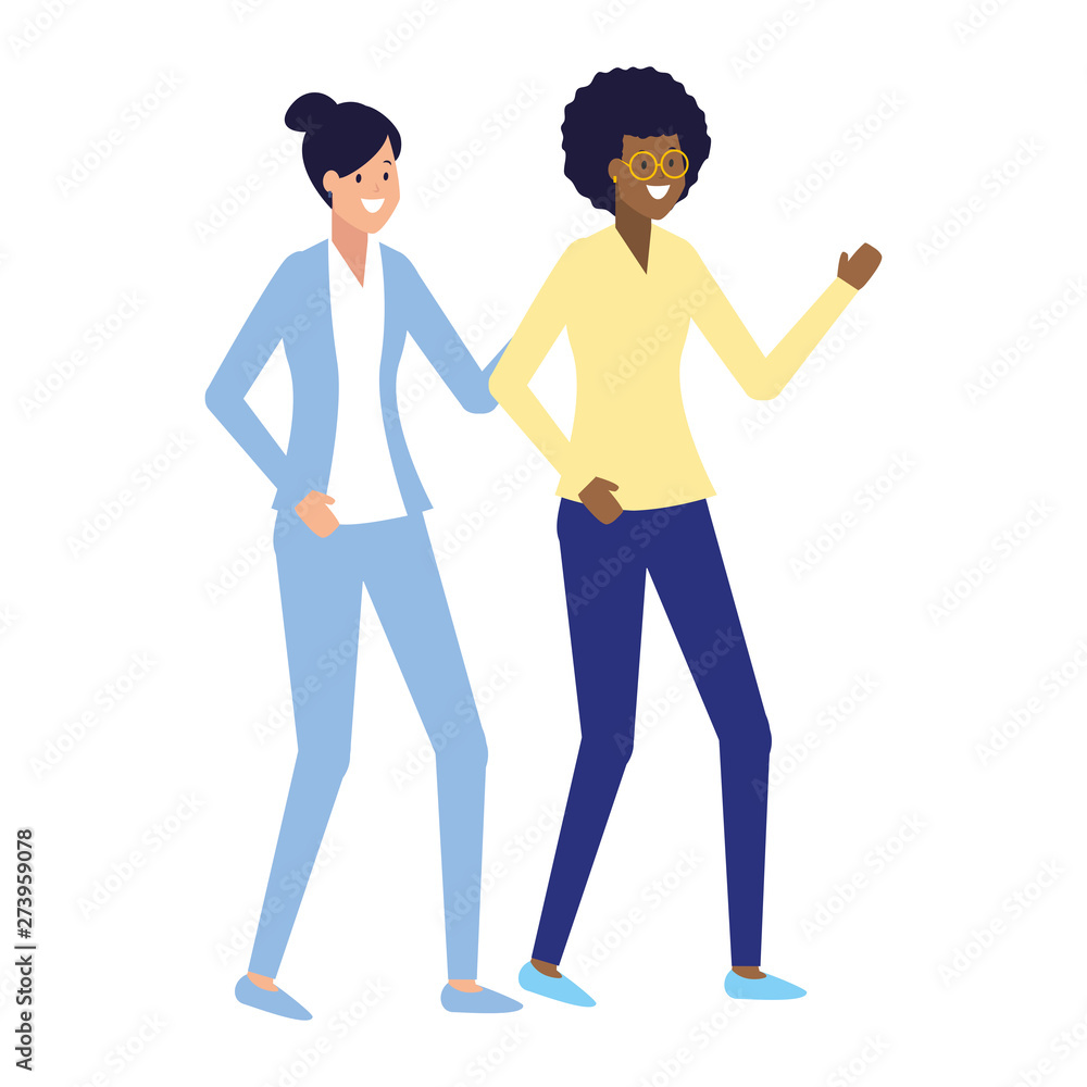 Fototapeta premium business women avatar character white background