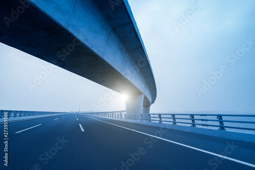 concrete road curve of viaduct in shanghai china outdoor.