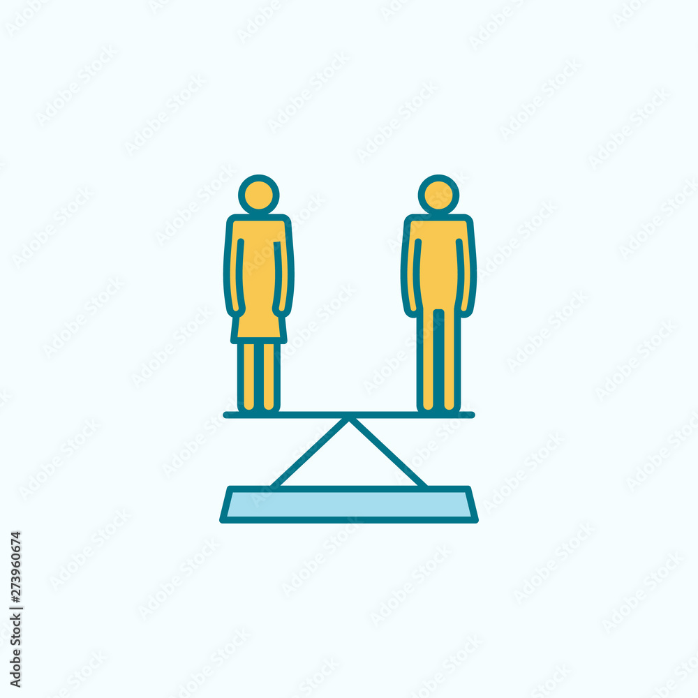 equality field outline with color element icon equality field outline with color element icon