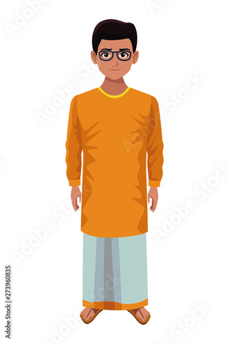 indian boy wearing traditional hindu clothes