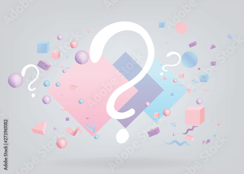 Question signs colorful vector illustration, problem and priority challenge concept. © PollyW