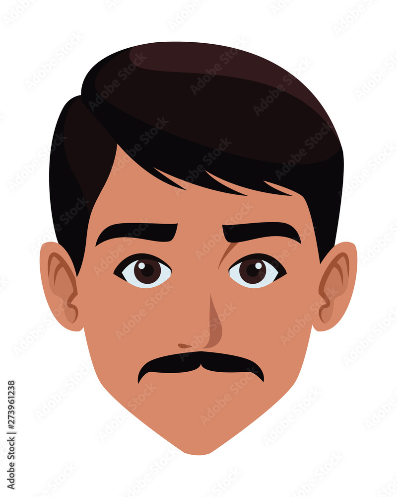 Fototapeta premium indian man face avatar cartoon