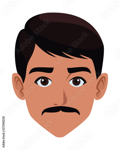 indian man face avatar cartoon