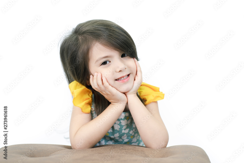 Portrait of cute girl isolated on white background Portrait of cute girl isolated on white background
