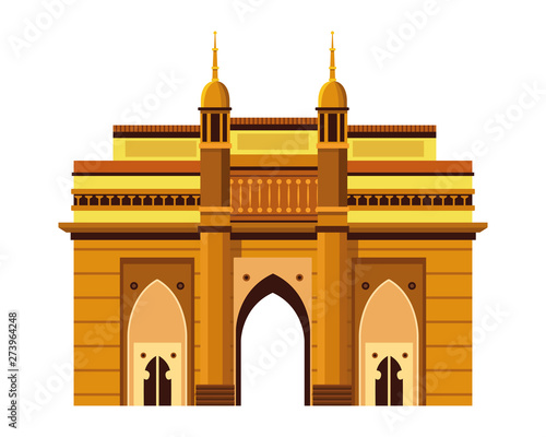 indian building monuments icon cartoon