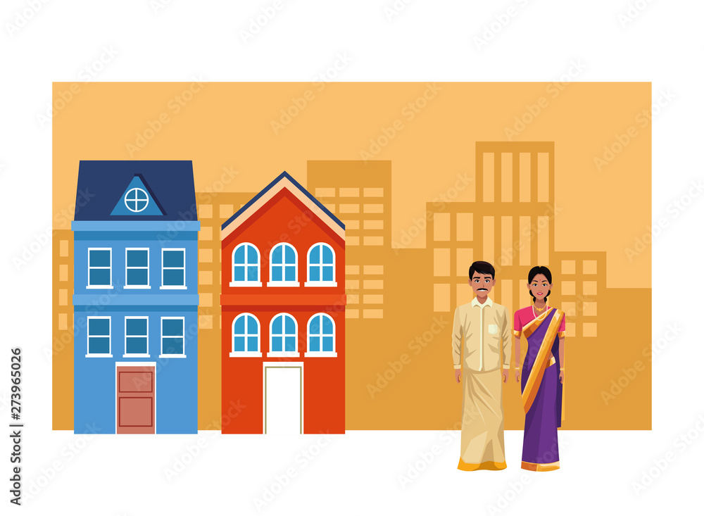 indian couple avatar cartoon character indian couple avatar cartoon character