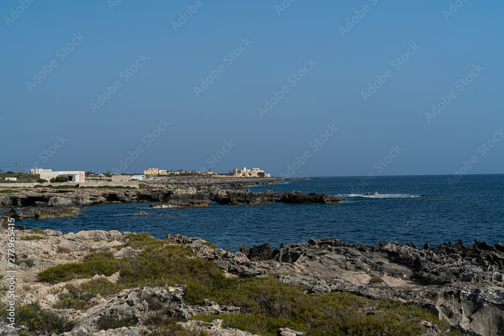 The coast of Favignana Island in south mediterranean
