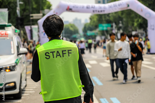 Photography man with staff vest