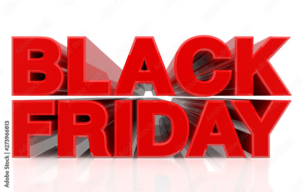 3D BLACK FRIDAY word on white background 3d rendering 3D BLACK FRIDAY word on white background 3d rendering