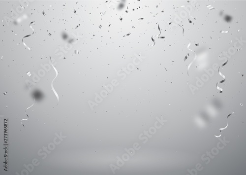 Silver confetti celebrations background