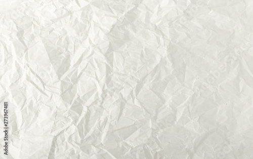 Sheet of White Thin Crumpled Craft Paper Background
