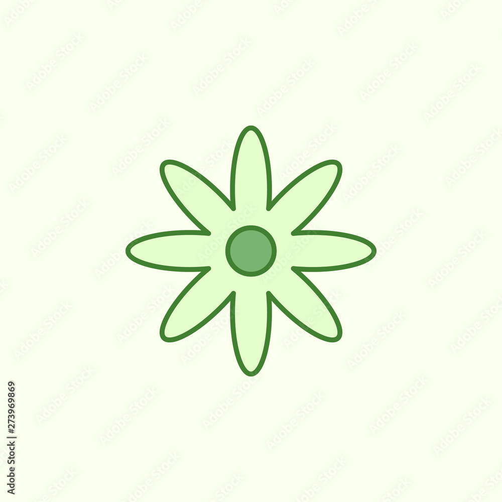 flower with simple color element icon flower with simple color element icon