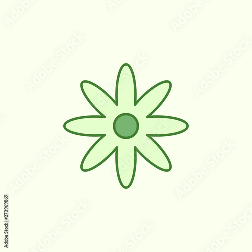 flower with simple color element icon