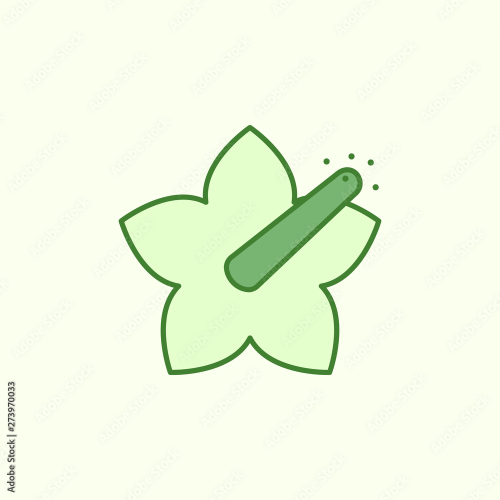 hibicus with simple color element icon hibicus with simple color element icon