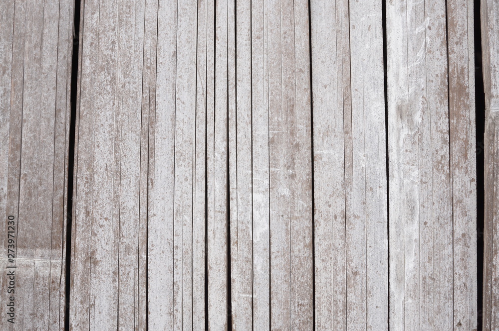 Fototapeta premium White bamboo plank fence texture for background