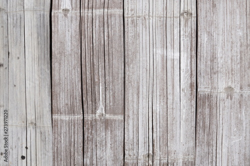 White bamboo plank fence texture for background