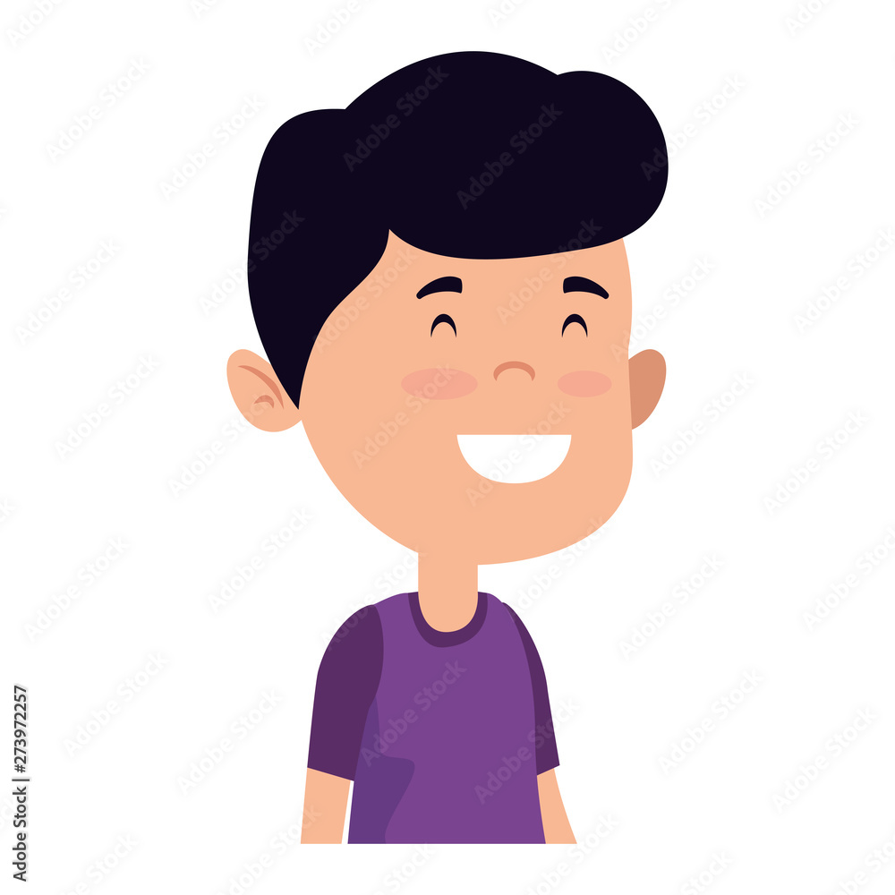 happy student boy comic character