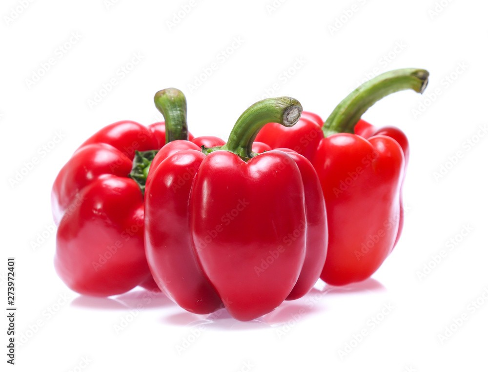 Red sweet pepper isolated on a white background