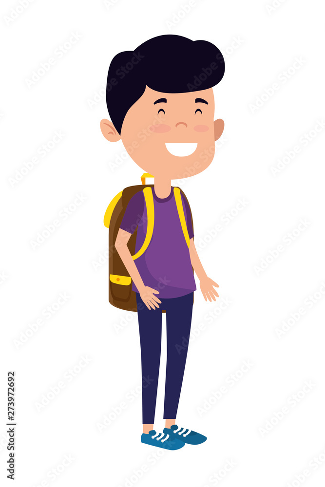 happy student boy with schoolbag happy student boy with schoolbag