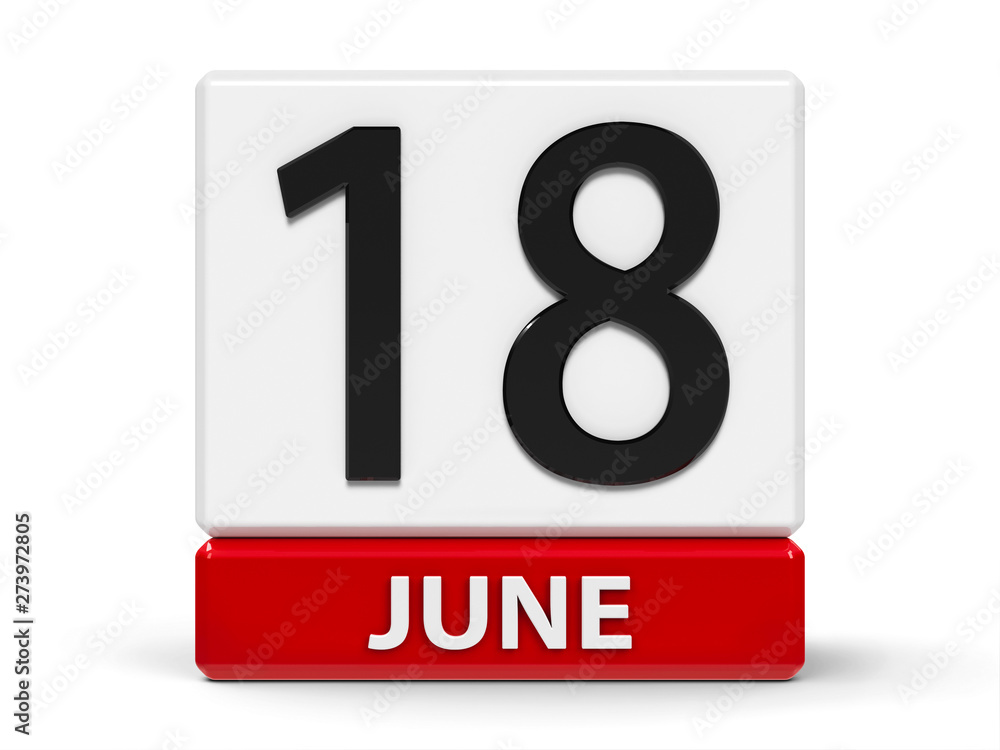 Fototapeta premium Cubes calendar 18th June