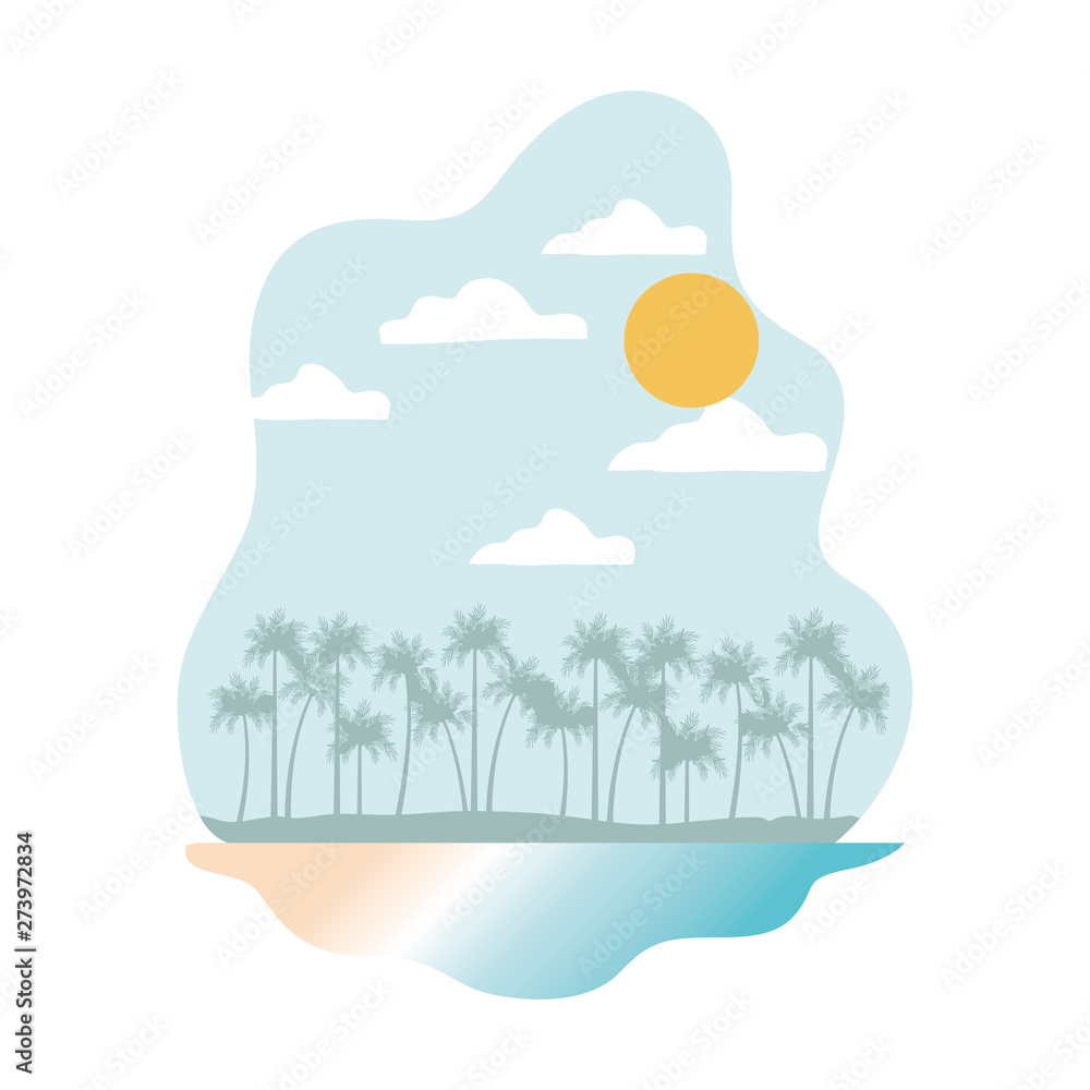 Fototapeta premium palm tree with coconut in white background
