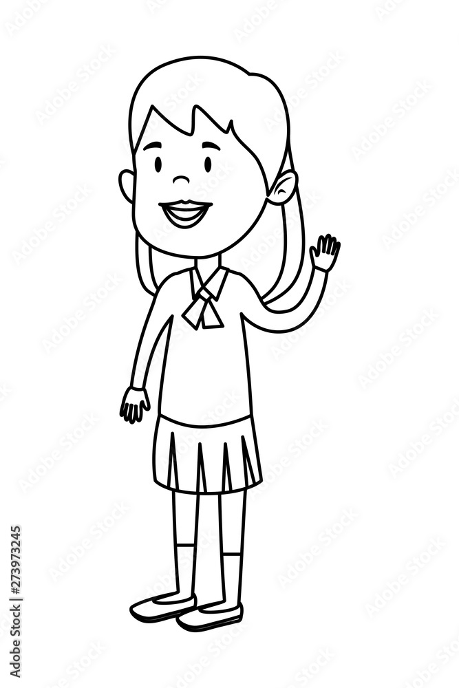 happy student girl comic character happy student girl comic character