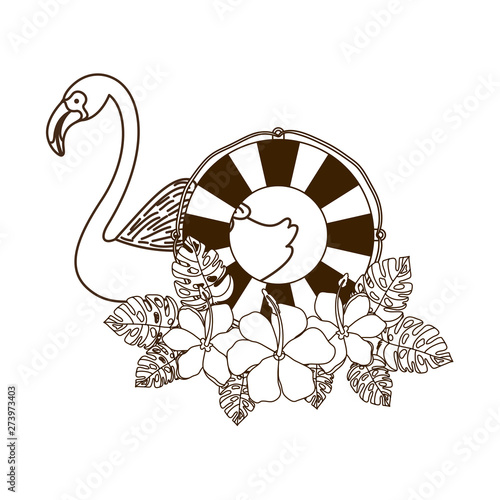 silhouette of flemish with lifesaving float