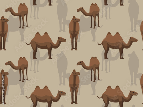 Camel Wild Bactrian Cartoon Background Seamless Wallpaper