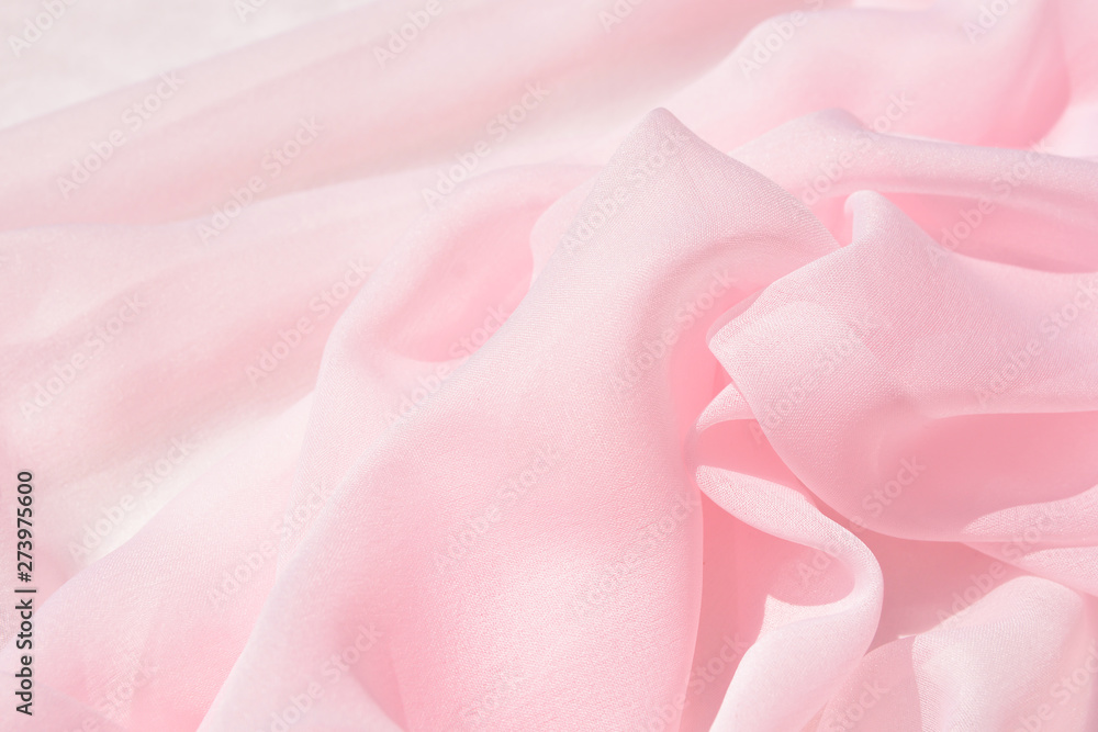 Fototapeta premium Texture chiffon fabric pink color for backgrounds