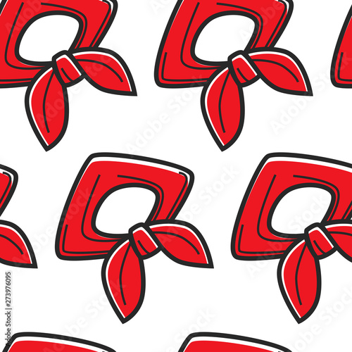 North Korea symbol pioneer neckerchief seamless pattern