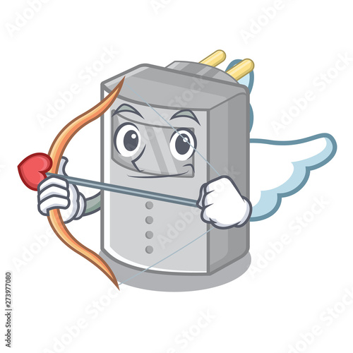 Cupid motion sensor attached to cartoon wall
