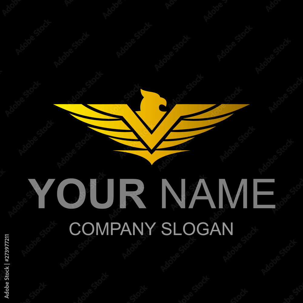 the eagle logo is flying, squat icon , emblem the eagle logo is flying, squat icon , emblem