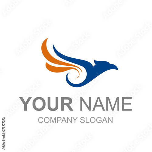 flying bird logo with simple and attractive look, logo ready to use