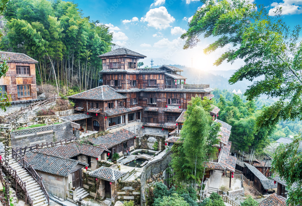 Wooden houses, residential quarters, ancient villages, Nanchang, China
