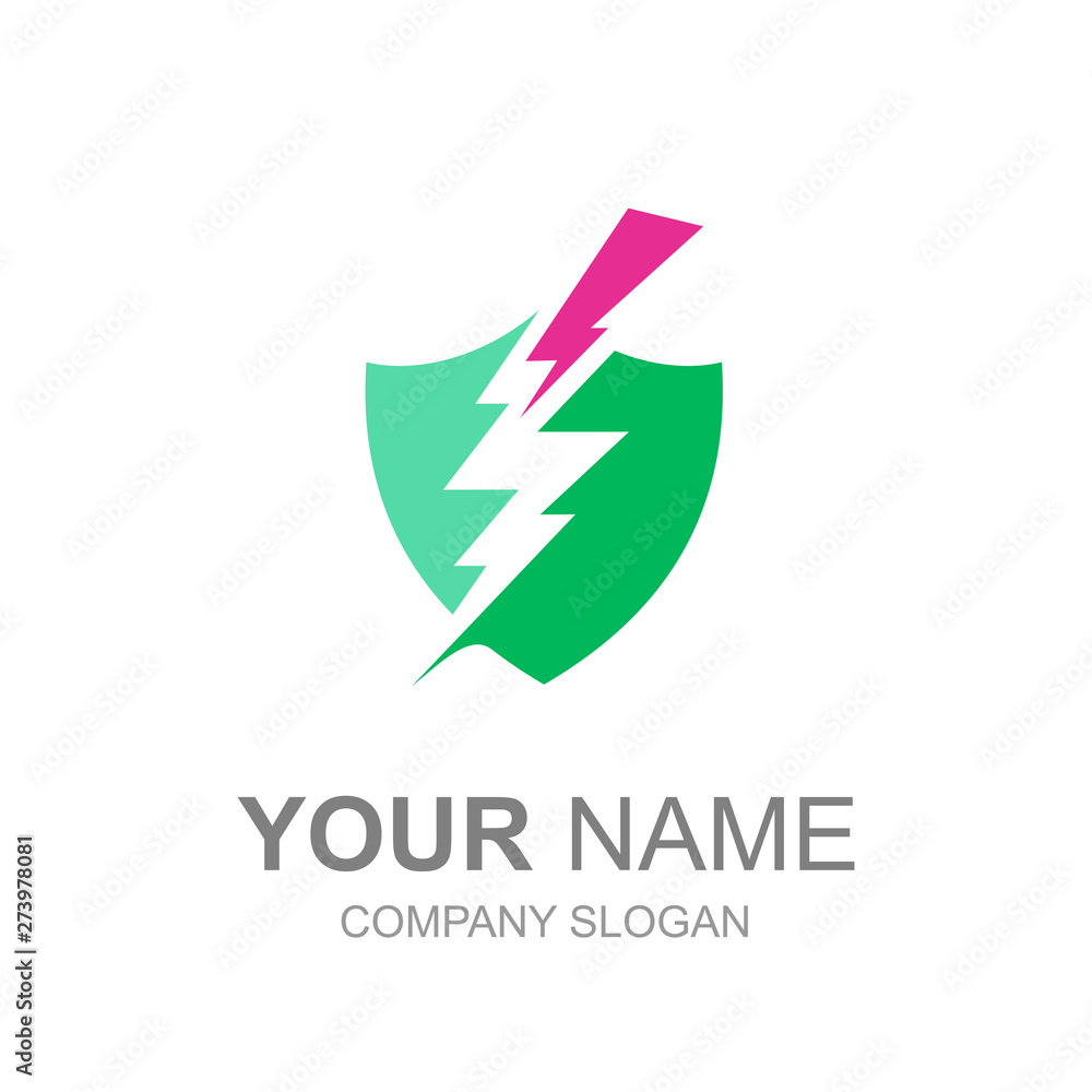 logo shield and lightning with a simple look, thunder icon logo shield and lightning with a simple look, thunder icon