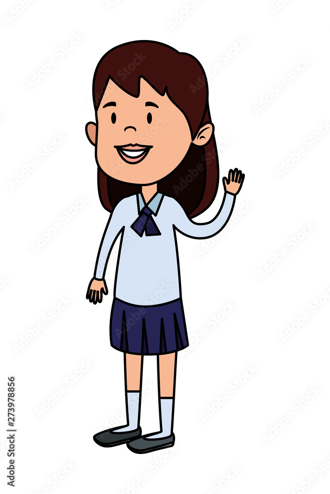 happy student girl comic character happy student girl comic character