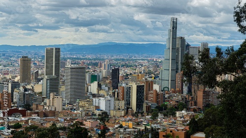 view of night bogota city in the calera